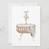 ピンクシューズバシネットベビーシャワー招待状 招待状 (裏面)