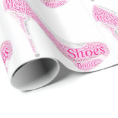 ピンクシューズヒールトブーツギフトラッピング紙 ラッピングペーパー (ロールコーナー)