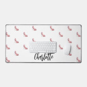 ピンクシューズ白いグラマラスな名前 デスクマット (キーボード&マウス)