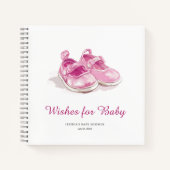 ピンクシューズ赤ちゃんシャワーベビー ノートブック (正面)