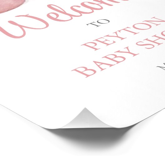 ピンクシューズ赤ちゃんシャワー歓迎サイン フォトプリント (角)