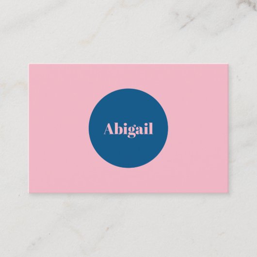 ピンクシュ淡い色のノーケルブルーオバモダンレ 名刺 (正面)