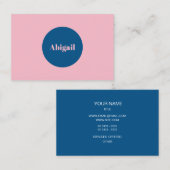 ピンクシュ淡い色のノーケルブルーオバモダンレ 名刺 (正面/裏面)
