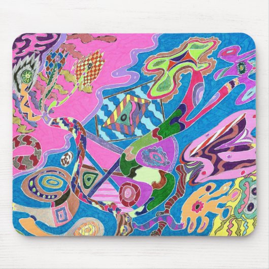 ピンクショア、抽象芸術アート マウスパッド (正面)