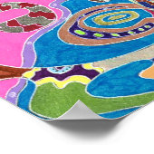 ピンクショア， 19x13抽象芸術アート ポスター (角)