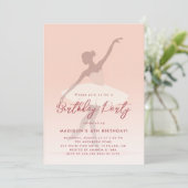ピンクシルエットバレリーナバースデーパーティー 招待状 (スタンド正面)