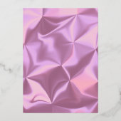 ピンクシルク日付を保存金ゴールド押し 箔招待状 (裏面)