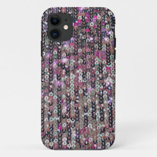 ピンクシルバーの続編 スパークル模様 iPhone 11 ケース