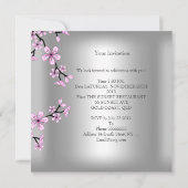 ピンクシルバーアジアフローラ誕生会 招待状 (裏面)