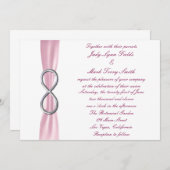 ピンクシルバーインフィニティ結婚式招待状 招待状 (正面/裏面)