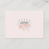 ピンクシルバークラウンプリンセスベビーガールおむつラッフル エンクロージャーカード (裏面)