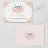 ピンクシルバークラウンプリンセスベビーガールおむつラッフル エンクロージャーカード (正面/裏面)