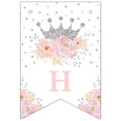 ピンクシルバーク王室のラウンプリンセスハッピーバースデー バンティングフラッグ (第2の旗)