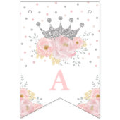 ピンクシルバーク王室のラウンプリンセスハッピーバースデー バンティングフラッグ (第3の旗)