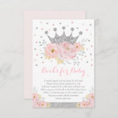 ピンクシルバーク王室のラウンプリンセスブックスベビー エンクロージャーカード (正面/裏面)