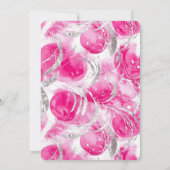 ピンクシルバーグラムサークルブライダルシャワー 招待状 (裏面)