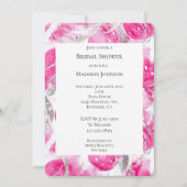 ピンクシルバーグラムサークルブライダルシャワー 招待状 (正面)
