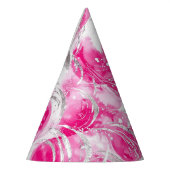 ピンクシルバーグラムサークル誕生日 パーティーハット (左)