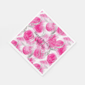 ピンクシルバーグラム抽象芸術サークル誕生日 スタンダードランチョンナプキン (角)