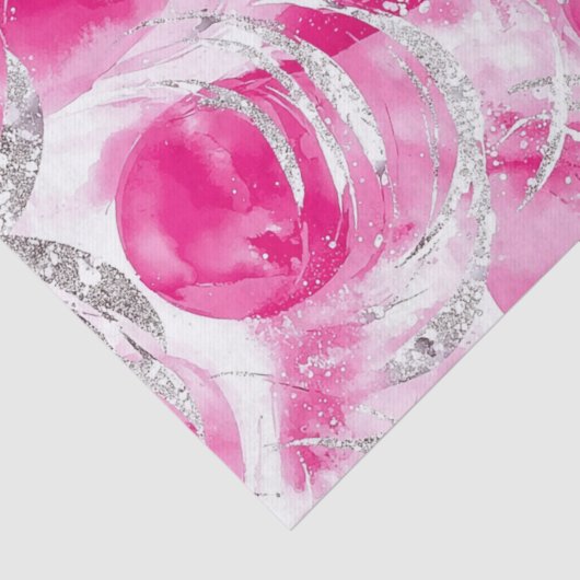 ピンクシルバーグラム抽象芸術サークル誕生日 薄葉紙 (詳細)