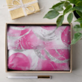 ピンクシルバーグラム抽象芸術サークル誕生日 薄葉紙 (ギフト)