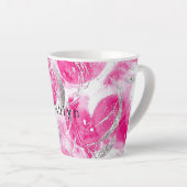 ピンクシルバーグラム抽象芸術サークル カフェラテマグ (右アングル)