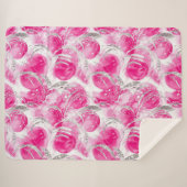 ピンクシルバーグラム抽象芸術サークル シェルパブランケット (正面(横))