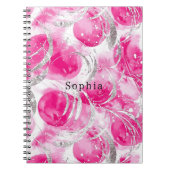 ピンクシルバーグラム抽象芸術サークル ノートブック (正面)