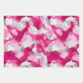 ピンクシルバーグラム抽象芸術ストライプ誕生日 ラッピングペーパーシート (正面)