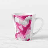 ピンクシルバーグラム抽象芸術 カフェラテマグ (右)