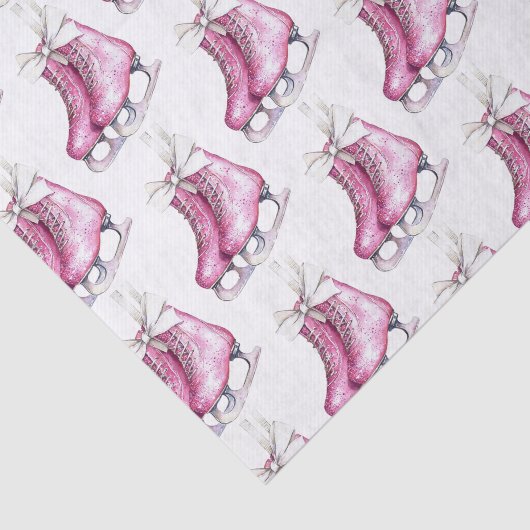 ピンクシルバーグラームアイススケートのクリスマス 薄葉紙 (詳細)