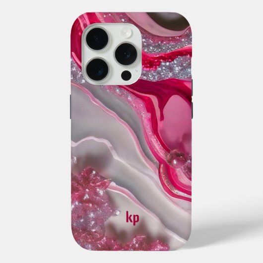 ピンクシルバーグリッターの豪華な背景 Case-Mate iPhoneケース (裏面)