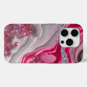 ピンクシルバーグリッターの豪華な背景 Case-Mate iPhoneケース (裏面 (横))