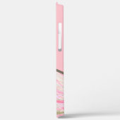 ピンクシルバーグリッター大理石パタモノグラムのーン Case-Mate iPhoneケース (裏面 / 左)