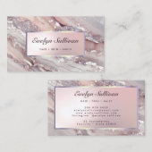 ピンクシルバーグリッター大理石名刺 名刺 (正面/裏面)