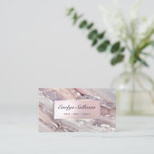 ピンクシルバーグリッター大理石名刺 名刺 (スタンド正面)