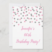ピンクシルバーグリッター紙吹雪60とファヴォー 招待状 (正面)