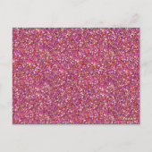 ピンクシルバーグリッター雪片テーブル番号カード ポストカード (裏面)