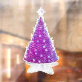 ピンクシルバーシャイニークリスマスツリースター型ラグ ウィンドウサイン (シート2)