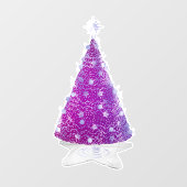 ピンクシルバーシャイニークリスマスツリースター型ラグ ウィンドウサイン (シート)
