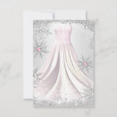 ピンクシルバージュエルスノーフレーク ブライダルシャワードレス 出欠カード (裏面)