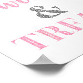 ピンクシルバースイーツ&トリートデザートテーブル ポスター (角)