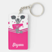 ピンクシルバースターズ応援のリーディングパーソナライズされた名 キーホルダー (裏面)