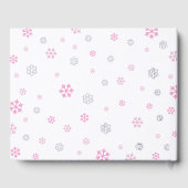 ピンクシルバースノーフレーク冬の女の子ベビーシャワー ゲストブック (裏面)