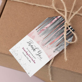 ピンクシルバースノーミスティックウッド誕生日 ギフトタグ