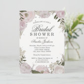 ピンクシルバースパークルフローラブライダルシャワー 招待状 (スタンド正面)