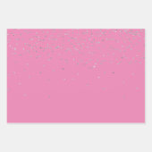 ピンクシルバーゼブラギフトラベル ラッピングペーパーシート (正面2)