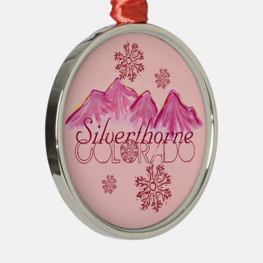 ピンクシルバーソーヌコロラドスノーフレークオーナメント メタルオーナメント (右)