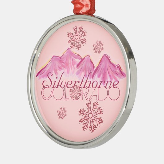 ピンクシルバーソーヌコロラドスノーフレークオーナメント メタルオーナメント (左)