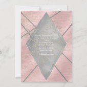 ピンクシルバーダイヤモンドグラムスウィート16任意のイベントパーティー 招待状 (裏面)